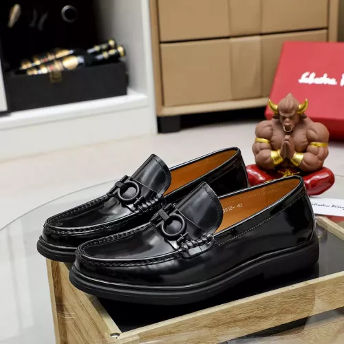 Replica Salvatore Ferragamo Leather Shoes For Men #1303860 $88.00 USD for Wholesale