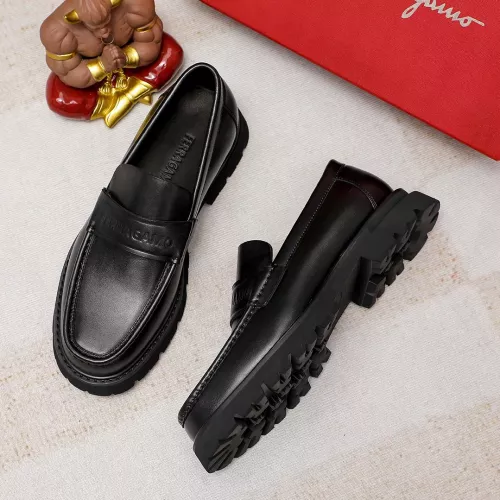 Replica Salvatore Ferragamo Leather Shoes For Men #1303872 $88.00 USD for Wholesale