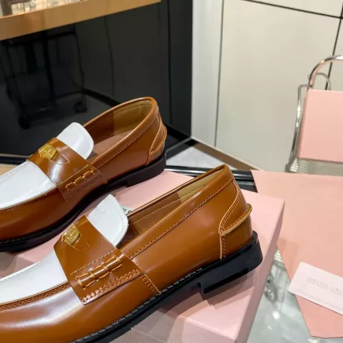 Replica MIU MIU Leather Shoes For Women #1305545 $98.00 USD for Wholesale