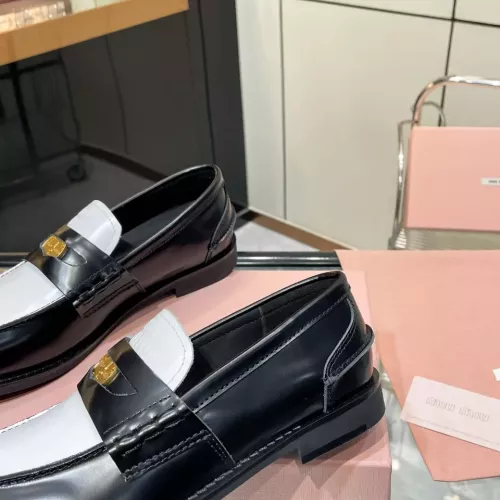 Replica MIU MIU Leather Shoes For Women #1305546 $98.00 USD for Wholesale