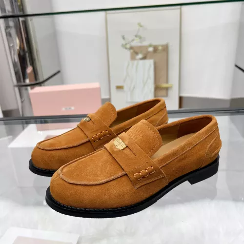 MIU MIU Leather Shoes For Women #1305547 $98.00 USD, Wholesale Replica MIU MIU Leather Shoes