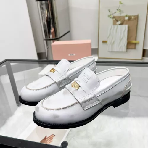 MIU MIU Leather Shoes For Women #1305549 $98.00 USD, Wholesale Replica MIU MIU Leather Shoes