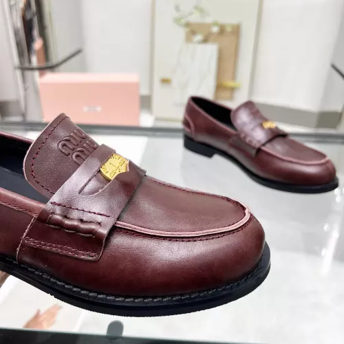 Replica MIU MIU Leather Shoes For Women #1305550 $98.00 USD for Wholesale