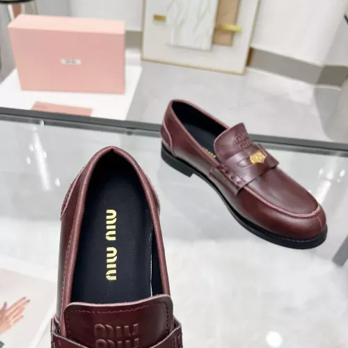 Replica MIU MIU Leather Shoes For Women #1305550 $98.00 USD for Wholesale