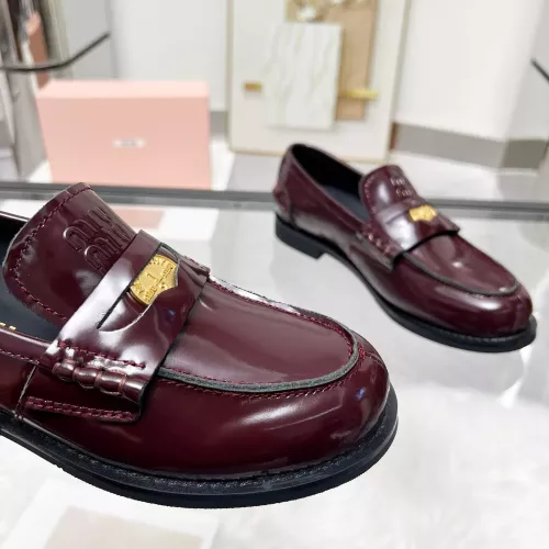 Replica MIU MIU Leather Shoes For Women #1305551 $98.00 USD for Wholesale