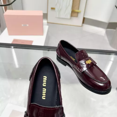 Replica MIU MIU Leather Shoes For Women #1305551 $98.00 USD for Wholesale