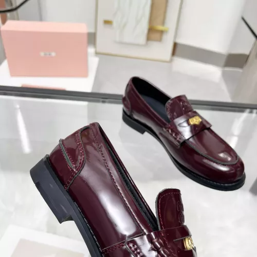 Replica MIU MIU Leather Shoes For Women #1305551 $98.00 USD for Wholesale