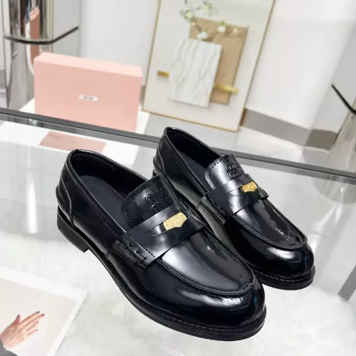 Replica MIU MIU Leather Shoes For Women #1305552 $98.00 USD for Wholesale
