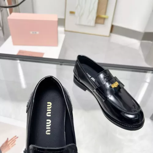 Replica MIU MIU Leather Shoes For Women #1305552 $98.00 USD for Wholesale
