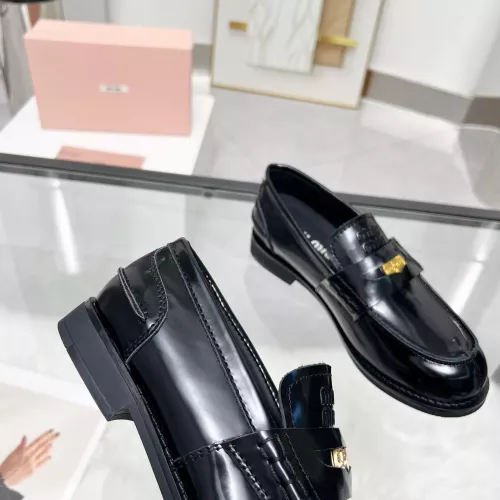 Replica MIU MIU Leather Shoes For Women #1305552 $98.00 USD for Wholesale
