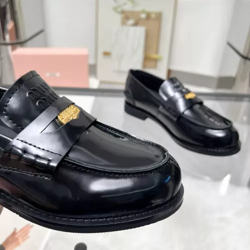 Replica MIU MIU Leather Shoes For Women #1305552 $98.00 USD for Wholesale