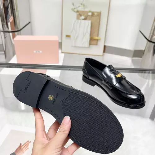 Replica MIU MIU Leather Shoes For Women #1305552 $98.00 USD for Wholesale