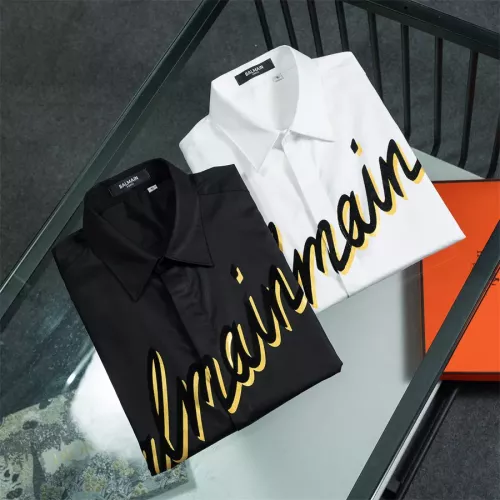Replica Balmain Shirts Long Sleeved For Men #1306222 $48.00 USD for Wholesale