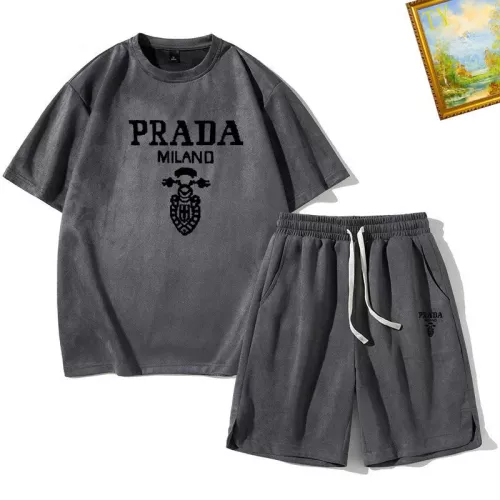 Prada Tracksuits Short Sleeved For Men #1306388 $48.00 USD, Wholesale Replica Prada Tracksuits