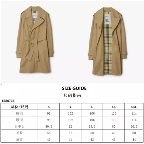 Replica Burberry Trench Coat Long Sleeved For Women #1307600 $170.00 USD for Wholesale