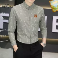 $40.00 USD Hermes Shirts Long Sleeved For Men #1306246