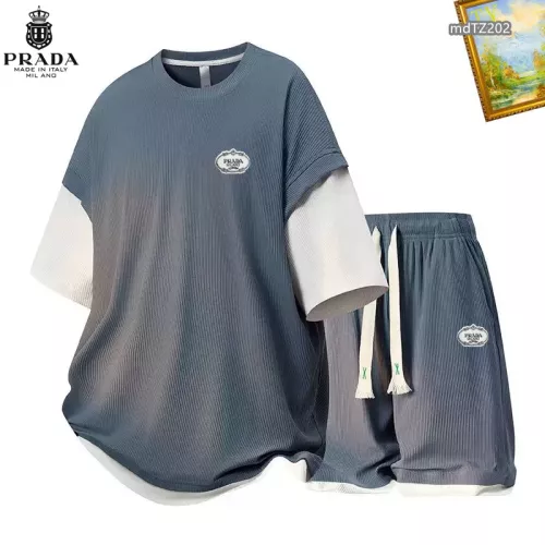 Prada Tracksuits Short Sleeved For Men #1315432 $48.00 USD, Wholesale Replica Prada Tracksuits