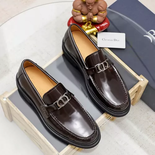 Replica Christian Dior Leather Shoes For Men #1317185 $98.00 USD for Wholesale