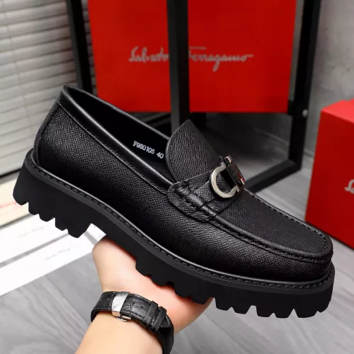 Replica Salvatore Ferragamo Leather Shoes For Men #1318436 $88.00 USD for Wholesale