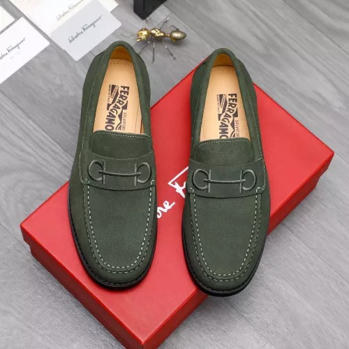 Replica Salvatore Ferragamo Leather Shoes For Men #1318454 $88.00 USD for Wholesale