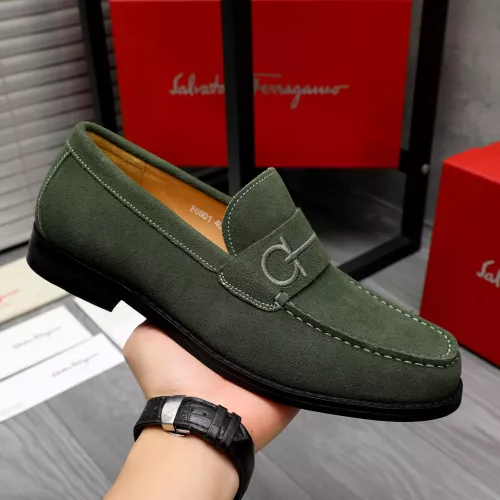 Replica Salvatore Ferragamo Leather Shoes For Men #1318454 $88.00 USD for Wholesale