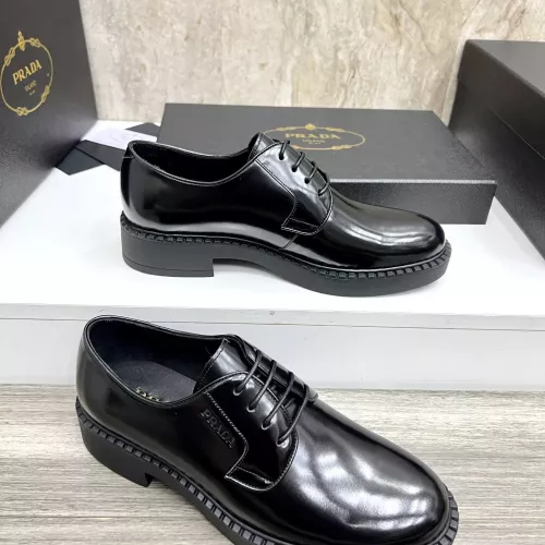 Replica Prada Leather Shoes For Men #1319317 $105.00 USD for Wholesale