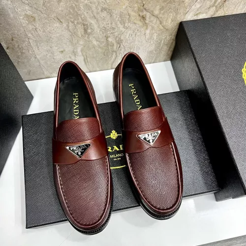 Replica Prada Leather Shoes For Men #1319325 $155.00 USD for Wholesale