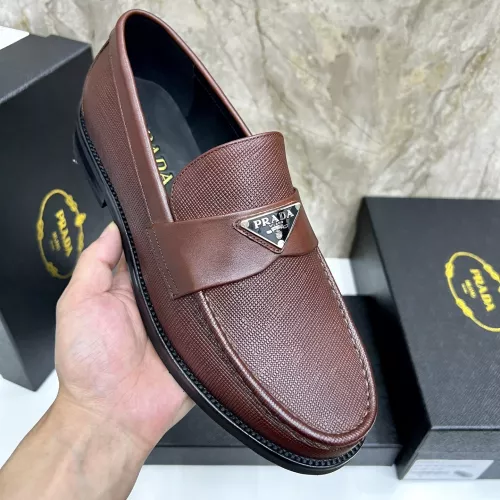 Replica Prada Leather Shoes For Men #1319325 $155.00 USD for Wholesale