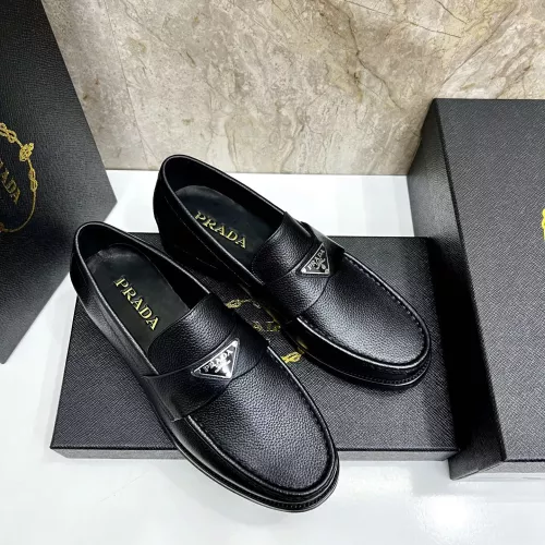 Replica Prada Leather Shoes For Men #1319328 $155.00 USD for Wholesale
