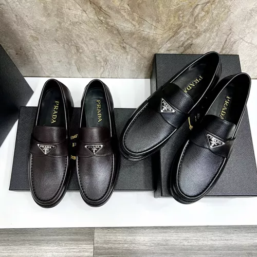 Replica Prada Leather Shoes For Men #1319328 $155.00 USD for Wholesale
