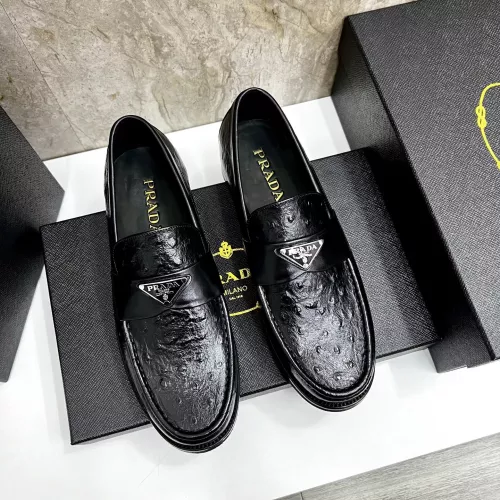 Replica Prada Leather Shoes For Men #1319332 $155.00 USD for Wholesale