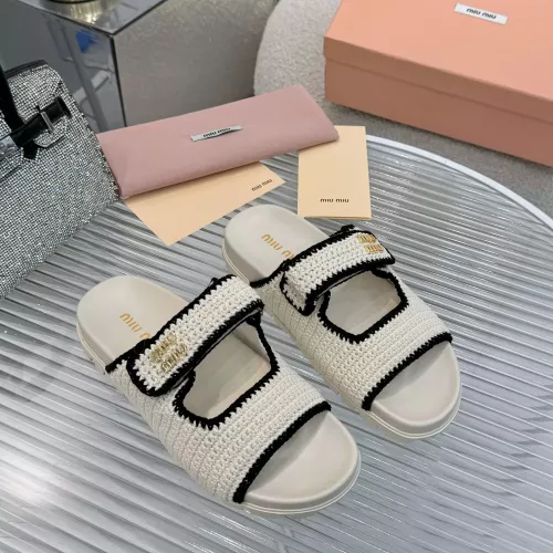 Replica MIU MIU Slippers For Women #1320327 $92.00 USD for Wholesale