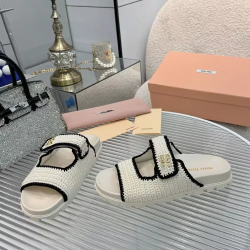 Replica MIU MIU Slippers For Women #1320327 $92.00 USD for Wholesale