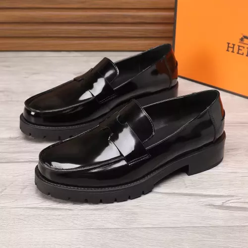 Replica Hermes Leather Shoes For Men #1329632 $96.00 USD for Wholesale