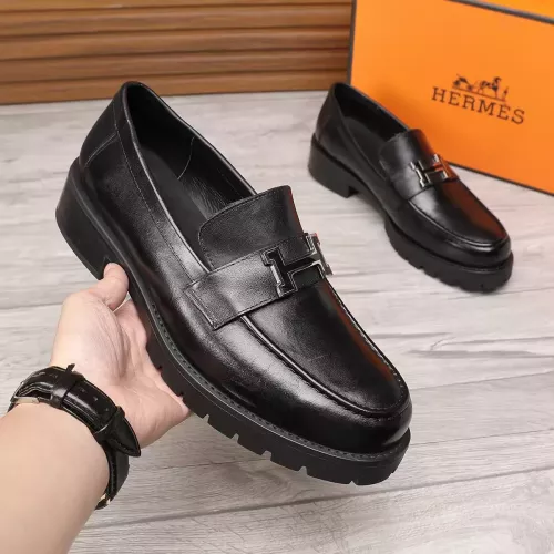 Replica Hermes Leather Shoes For Men #1329635 $96.00 USD for Wholesale