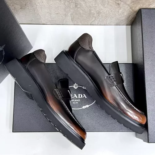 Replica Prada Leather Shoes For Men #1330378 $155.00 USD for Wholesale