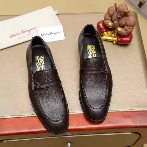 Replica Salvatore Ferragamo Leather Shoes For Men #1330781 $85.00 USD for Wholesale