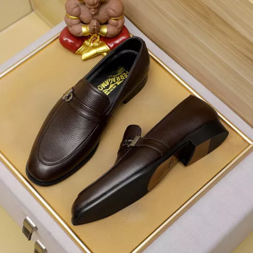 Replica Salvatore Ferragamo Leather Shoes For Men #1330781 $85.00 USD for Wholesale