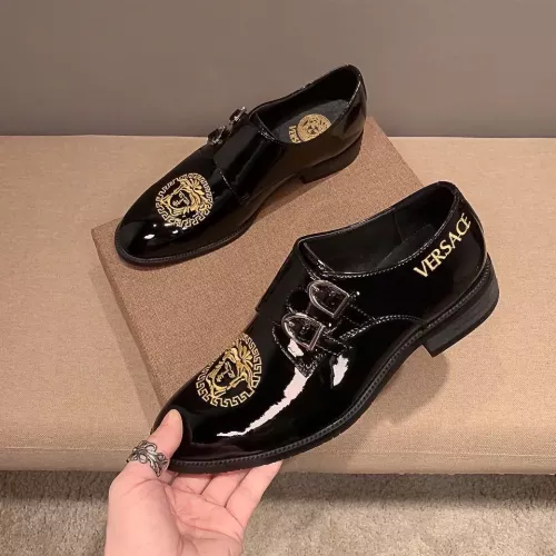 Versace Leather Shoes For Men #1331213 $85.00 USD, Wholesale Replica Versace Leather Shoes