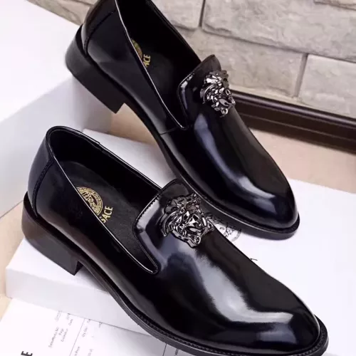 Versace Leather Shoes For Men #1331266 $85.00 USD, Wholesale Replica Versace Leather Shoes