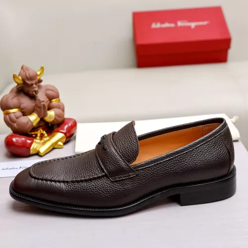 Replica Salvatore Ferragamo Leather Shoes For Men #1340009 $88.00 USD for Wholesale