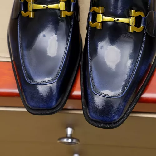 Replica Salvatore Ferragamo Leather Shoes For Men #1340048 $88.00 USD for Wholesale