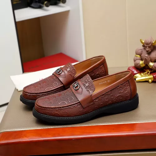 Replica Salvatore Ferragamo Leather Shoes For Men #1340050 $88.00 USD for Wholesale
