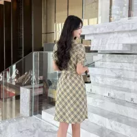 $85.00 USD Burberry Dresses Short Sleeved For Women #1335845