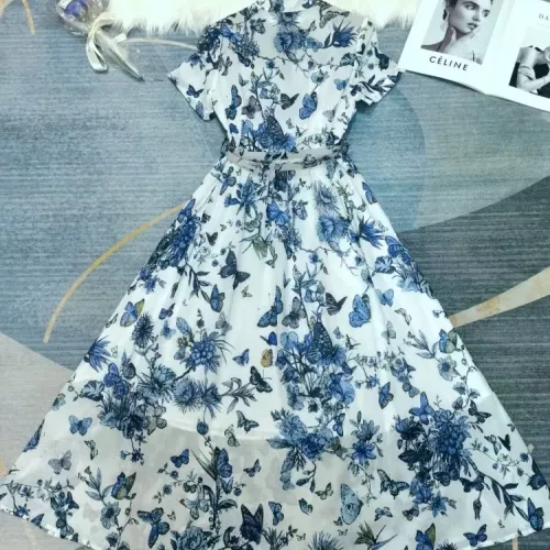 Christian Dior Dresses Short Sleeved For Women #1342024 $115.00 USD, Wholesale Replica Christian Dior Dresses