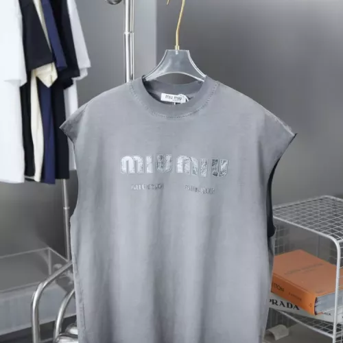 MIU MIU T-Shirts Sleeveless For Unisex #1348837 $39.00 USD, Wholesale Replica MIU MIU T-Shirts