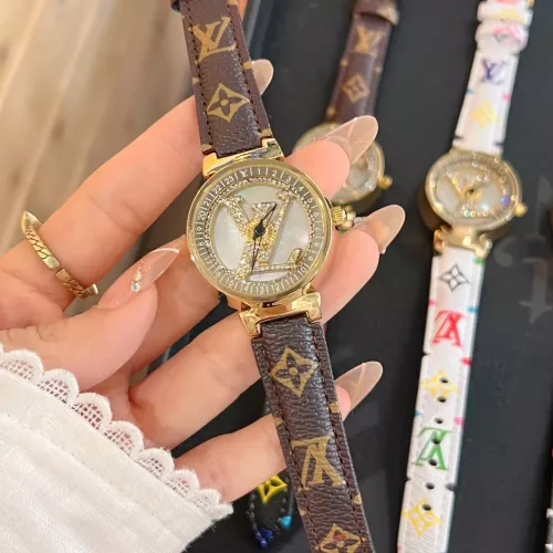 Replica Louis Vuitton Watches In Gold For Women #1353839 $39.00 USD for Wholesale