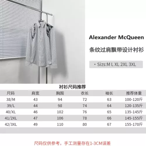 Replica Alexander McQueen Shirts Long Sleeved For Men #1354473 $76.00 USD for Wholesale