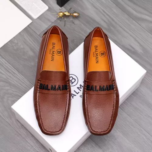Replica Balmain Leather Shoes For Men #1355588 $76.00 USD for Wholesale