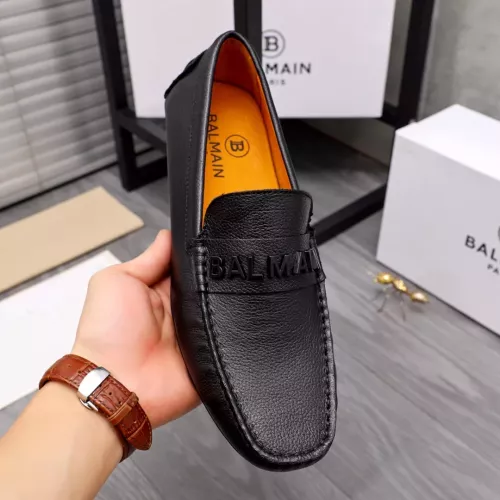 Replica Balmain Leather Shoes For Men #1355589 $76.00 USD for Wholesale